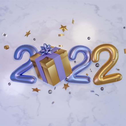 2022  3D Render for new year Design Element